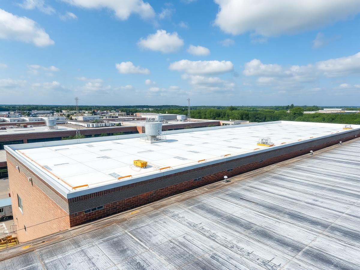 Illustrative image of maintenance work on a commercial building