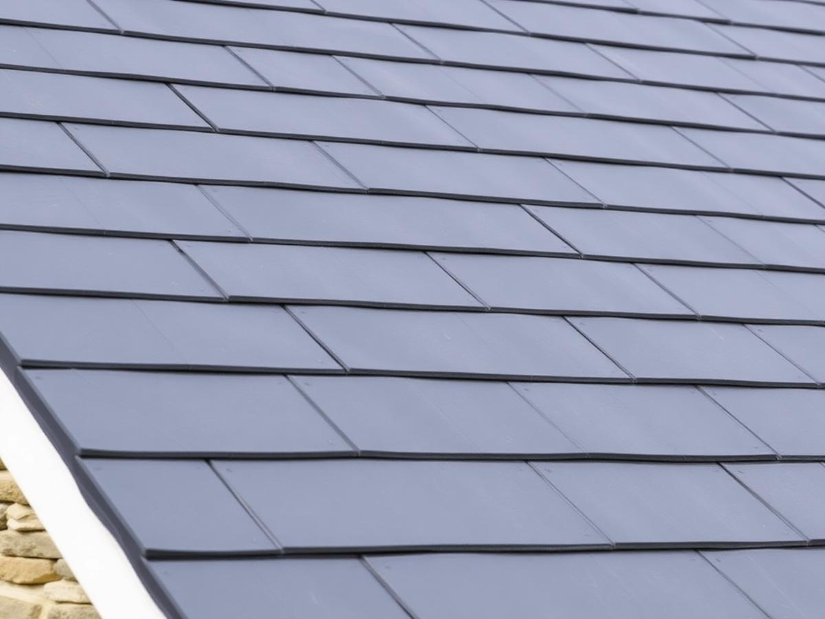 Illustrative image of a newly finished pitched slate roof