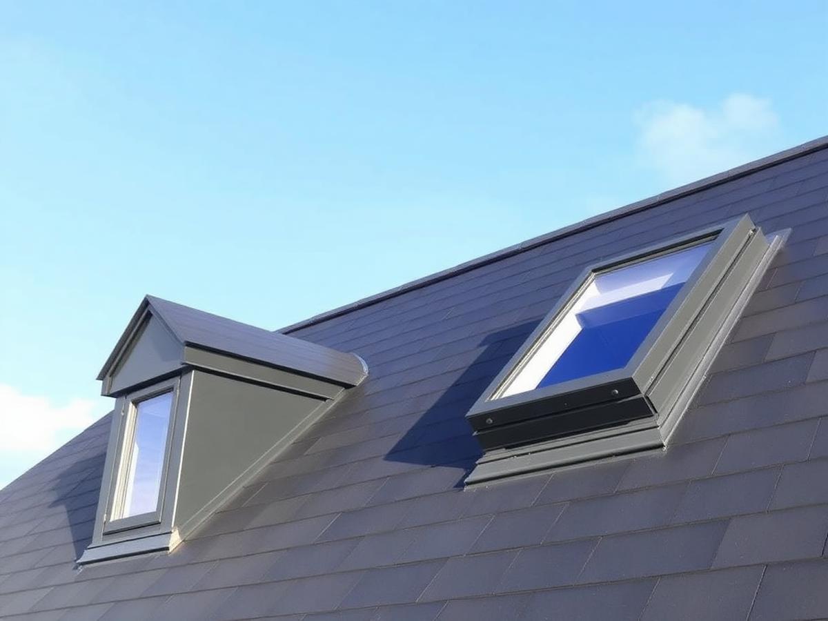 Illustrative image of roof windows fitted into a pitched roof